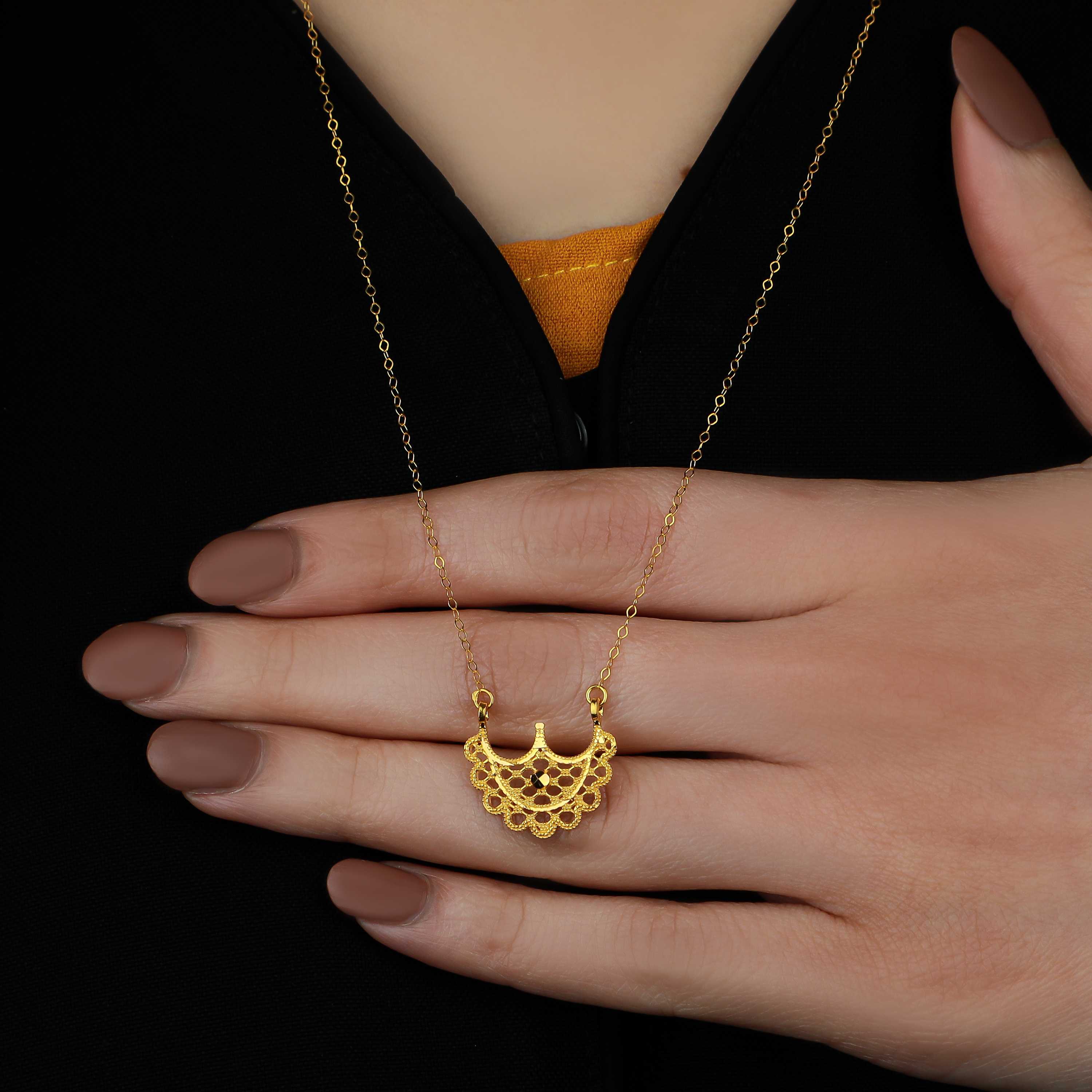 21 karat gold necklace, Turkish made - (H-0748)